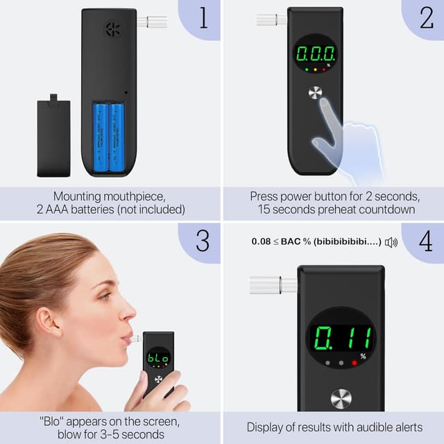 Detalle de COCOCKA Breathalysers alcohol tester LCD