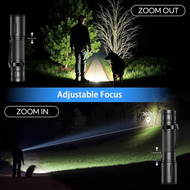 Detalle de GEARLITE G800 LED-Taschenlampe (aufladbar) mit Zoom, 3 Modi und IP65