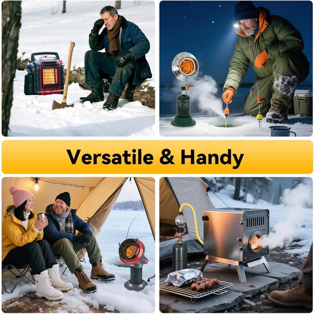 Thumbnail 6 de Rushare Upgraded Propane Refill Adapter for 1 lb Tanks (90-Degree Elbow) with Valve and Gauge