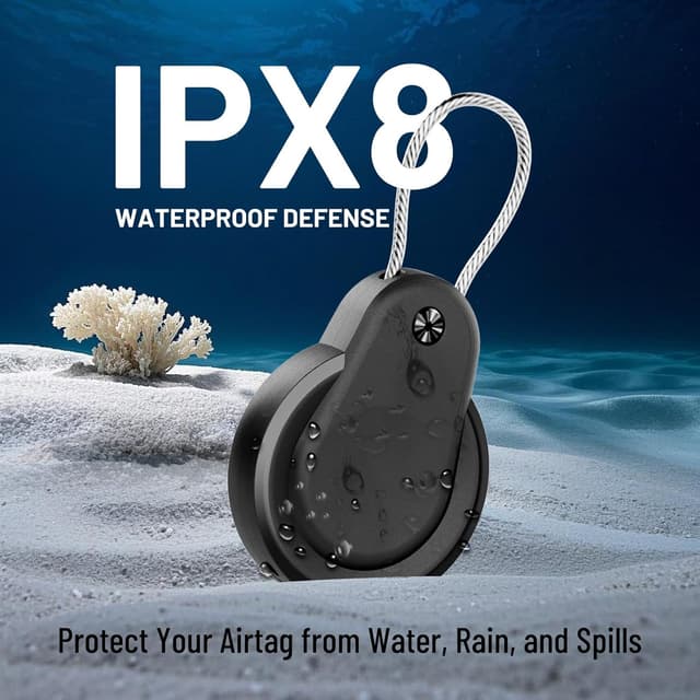 Detalle 2 de Airtag Holder IPX8 Waterproof Keychain (5-Pack) with Braided Steel Cable