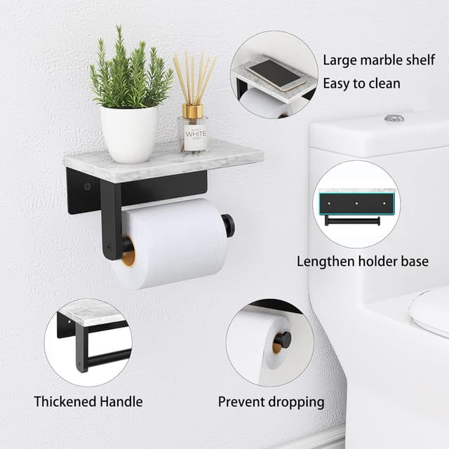 Detalle de Toilet Roll Holder with 17 cm shelf
