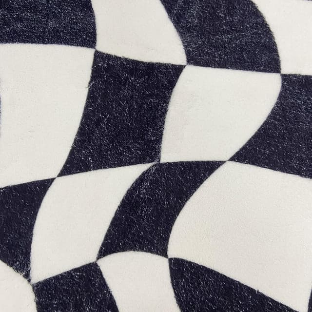 Detalle de USTIDE Large Black and White Checkered Rug, 120x180cm – washable fluffy indoor area rug