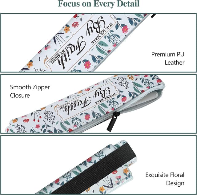 Detalle 2 de MoKo set di 4 portapenne elastici per taccuino in pelle PU con fascia regolabile