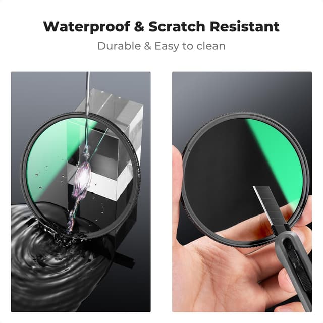 Detalle de K&F CONCEPT 2-in-1 Filter 52 mm True Color Polfilter & Ultra-niedrige Reflexion Polfilter (Nano-Xcel)