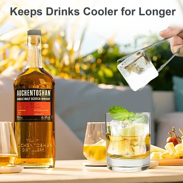 Detalle 2 de Lifhety Eiswürfelform Silikon (2 Stück) mit Deckel – 6 große Quadrate pro Form, 5×5×5 cm