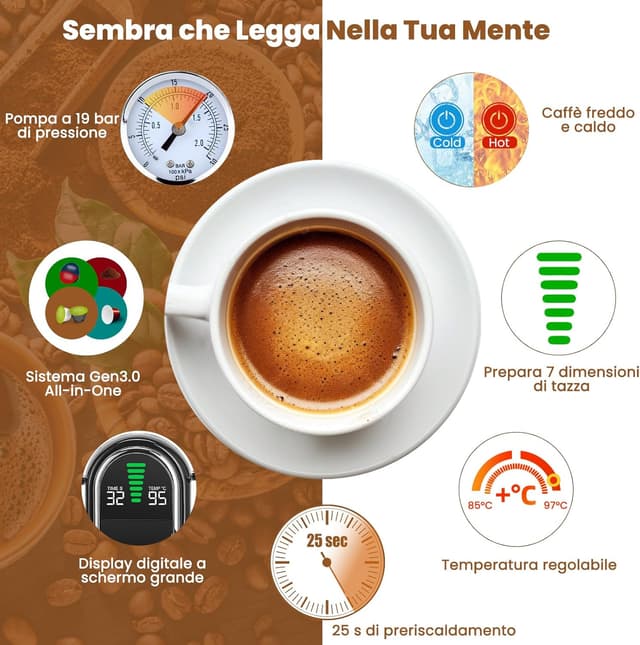 Thumbnail 5 de Magician1 Mini macchina da caffè 5in1 per cialde e capsule