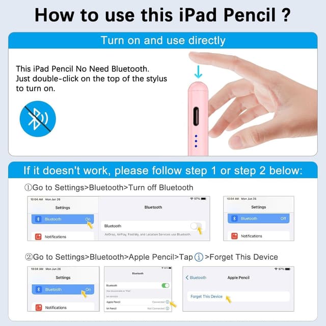 Detalle de EcoPestuGo Stylus Pen for Apple iPad (2018–2026): Tilt, Palm Rejection, Fast Charging