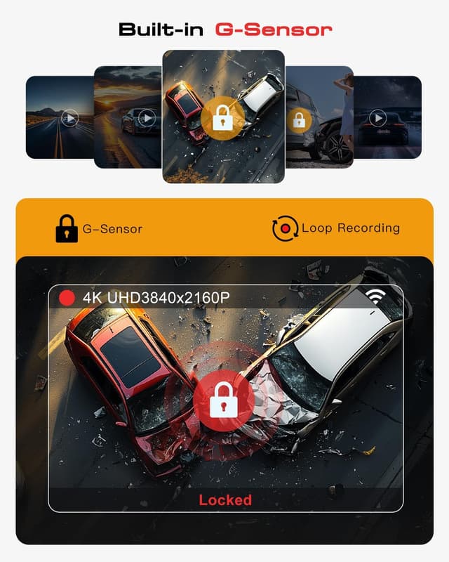 Thumbnail 5 de Jzones 4K 3-Channel Dash Cam 64GB