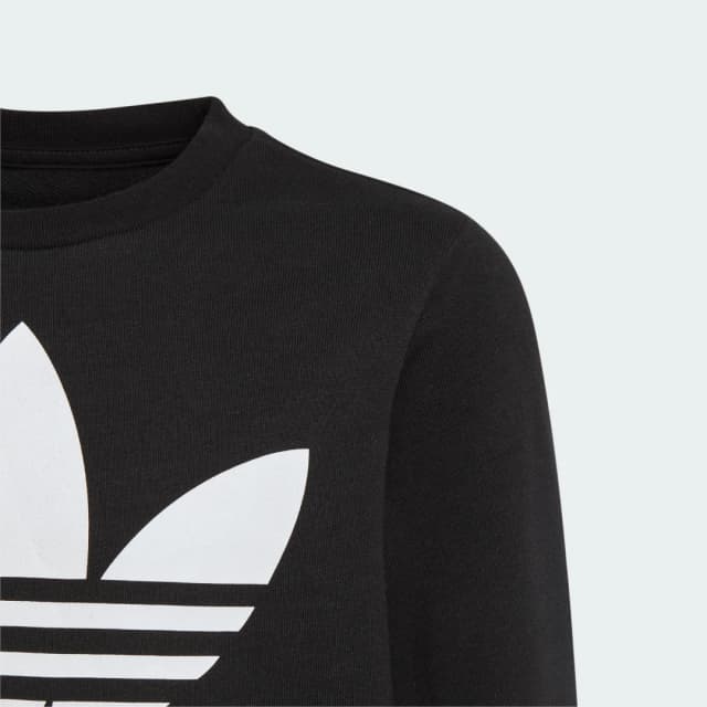 Detalle de Sudadera de cuello redondo adidas Trefoil en negro