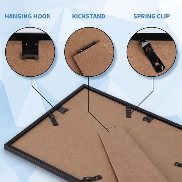 Detalle 2 de Hoikwo Multi 8x6 Photo Frames Set of 18 (6x8 Black) for Wall Hanging or Tabletop Display