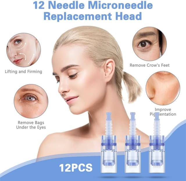 Detalle de LOPHE 12 cartouches de rechange jetables pour dermapen micro-aiguilles (36 micro-aiguilles) – bleu baïonnette