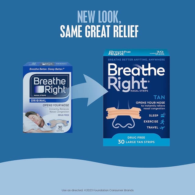Thumbnail 5 de Breathe Right Original 30-count nasal strips 🤧