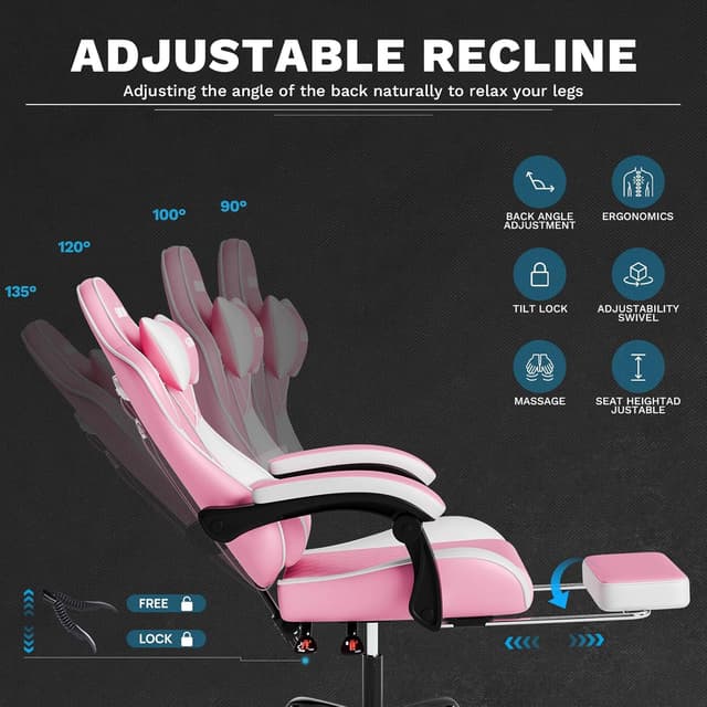 Detalle 1 de SUKIDA Gaming Chair with footrest, 90°-135°