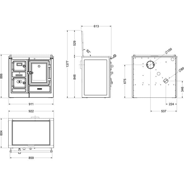 Detalle 2 de Hergom Saja 7/90 Vitro Cromo cocina 8 kW