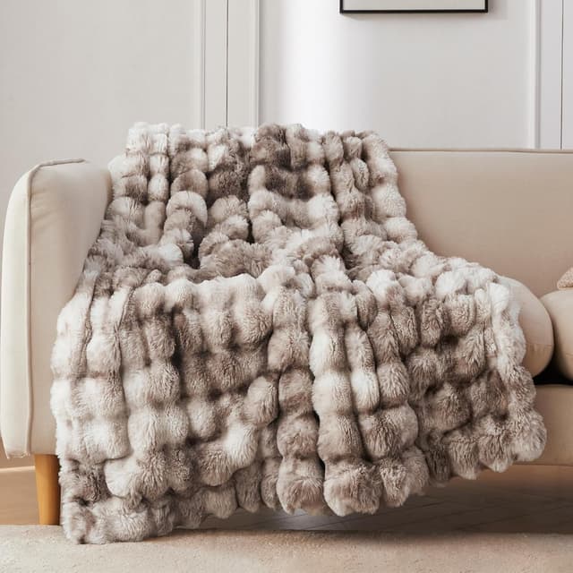 Detalle de COOVA Faux Fur Throw Blanket 50x60 ๐
