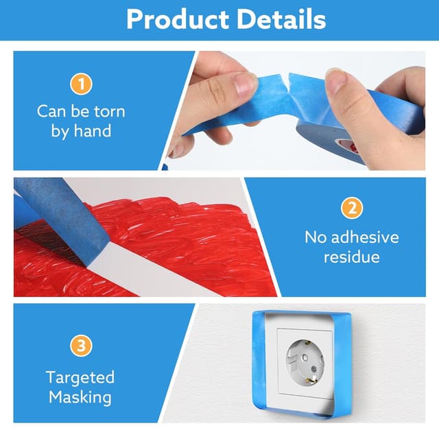 Thumbnail 2 de Fyguard 24mm Blue painters tape 5 rolls 🎨