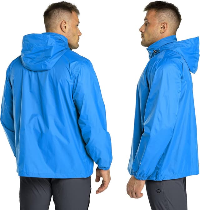 Detalle 2 de 33,000ft Herren Regenjacke leicht, wasserdicht & faltbar mit Kapuze – auch für Fahrrad, Camping & Reise