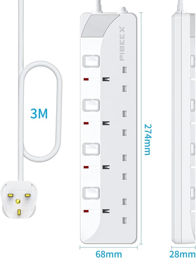 Thumbnail 6 de PIBEEX Extension Lead 4 Way, 3 m cord