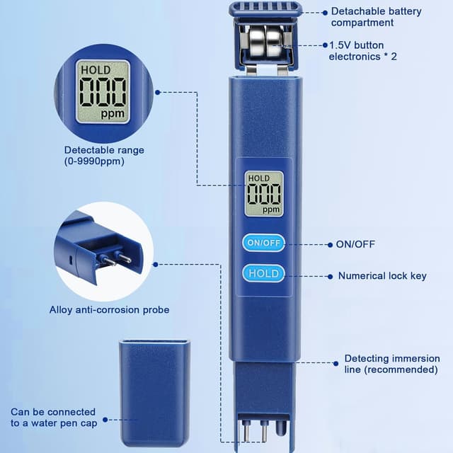 Detalle 2 de NATFORTREE Digital TDS Water Meter 0-9990 ppm