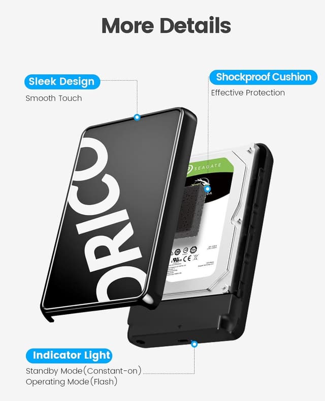 Detalle 1 de ORICO Boîtier 2,5'' USB 3.0 Noir