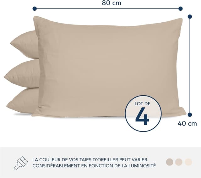 Detalle 2 de Taies oreiller coton jersey 150 GSM 40x80