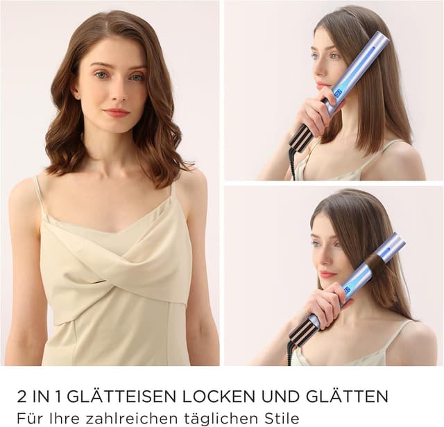 Detalle 2 de Infrarot Ionen Haarglätter 2 in 1