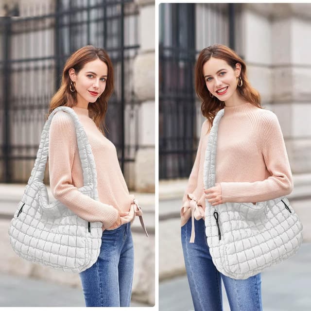 Detalle de Bagtopia Puffer Tote Bag (Large Quilted Puffer Tote)