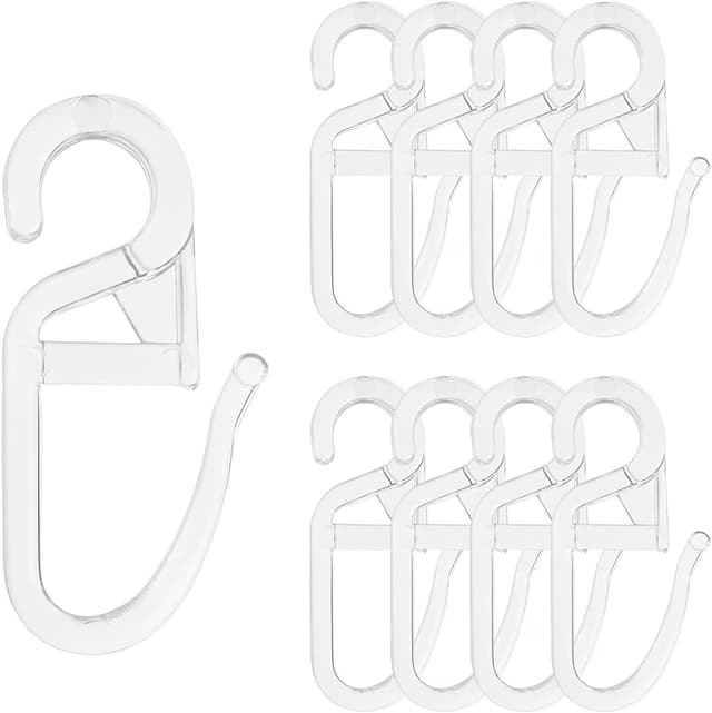 Thumbnail 6 de JIADEXIN Gardinenhaken Set (100 Stück) – transparente Überklipshaken mit 6-mm-Öse für Vorhangstangen