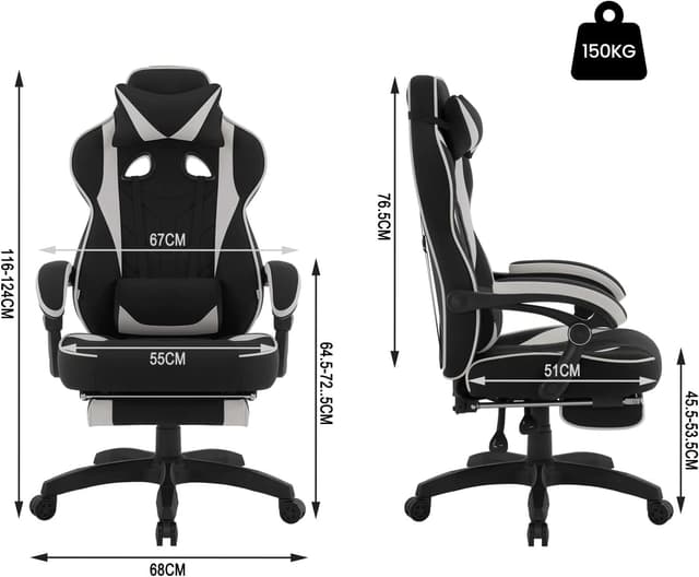 Thumbnail 2 de WOLTU GS02gr Silla Gaming Ergonómica con Reposabrazos