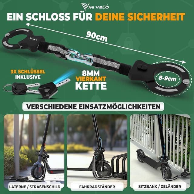 Detalle de MIVELO E-Scooter Schloss extra sicher