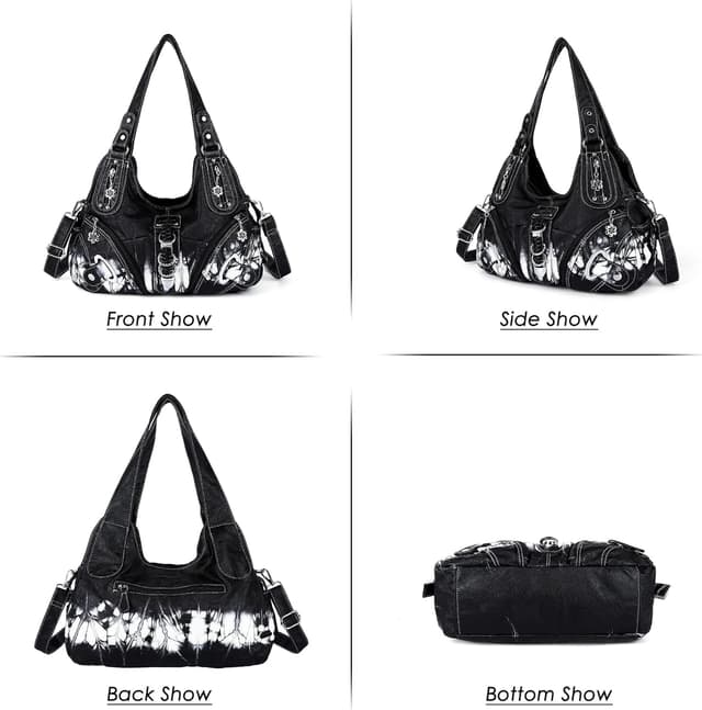 Thumbnail 6 de Angel Kiss Damen Schultertasche Hobo (Umhänge-/Henkeltasche) mit vielen Fächern