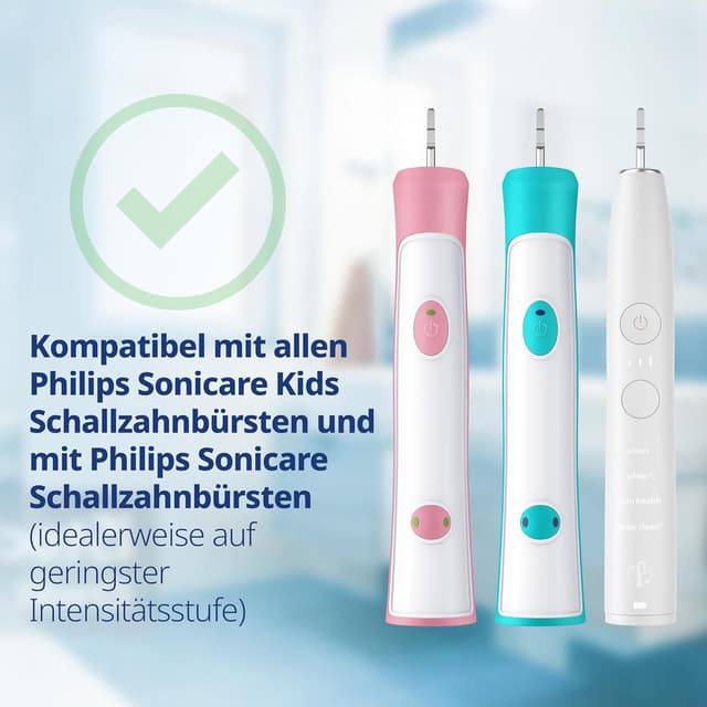 Detalle de demirdental Ersatzbürsten Kids (HX6034/HX6038) für Philips Sonicare – Rosa, 8er Set, geeignet für 3–6 Jahre