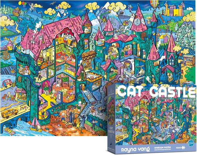 Imagen de Antelope 1000-Piece Cat Castle Jigsaw Puzzle 🧩 en OfertitasTOP