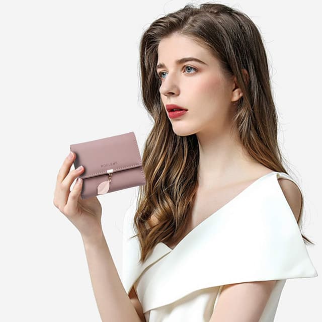 Detalle de Roulens Damen-Geldbeutel mit RFID-Blockierung im Kurzformat – klein & mit mehreren Fächern