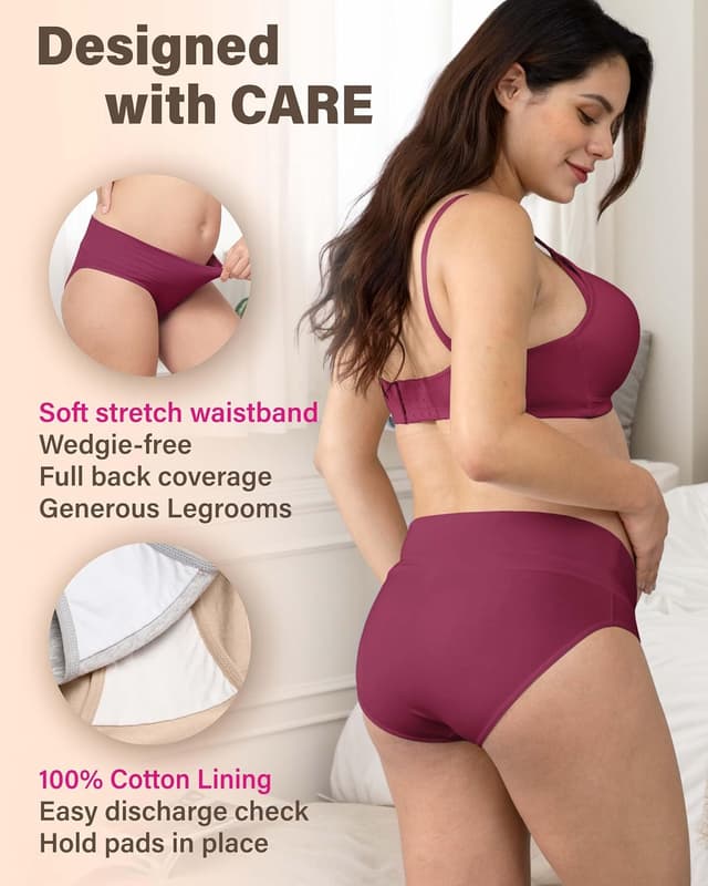 Detalle 2 de Intimate Portal culotte de grossesse pliable en coton pour le post-partum