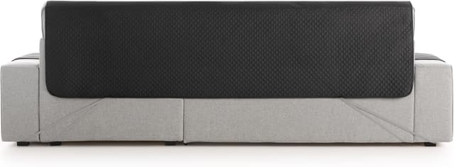 Detalle de Textilhome Copridivano 3 posti con penisola sinistra Adele trapuntato reversibile universale nero (fino a 200 cm)