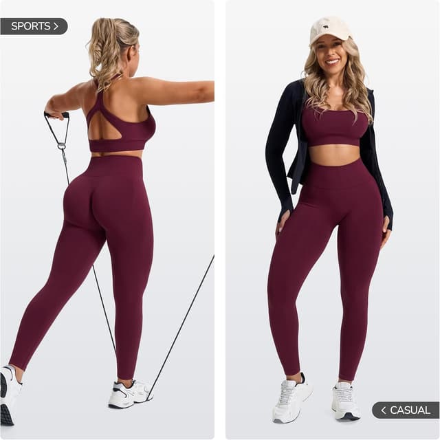 Detalle de JOYSPELS Seamless Gym Leggings for Women – High Waisted Tummy Control Yoga Pants with Scrunch Bums