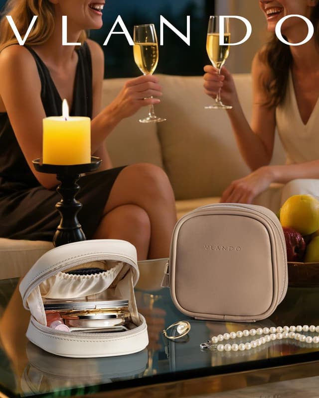 Thumbnail 6 de VLANDO Kosmetiktasche klein – Make-up Bag mit Einsteckfächern, Reißverschluss & wasserabweisendem Material