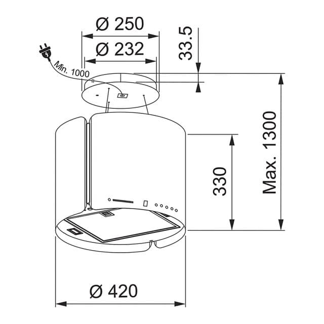Detalle 2 de Franke 3450654870 campana 3 velocidades 3 velocidades