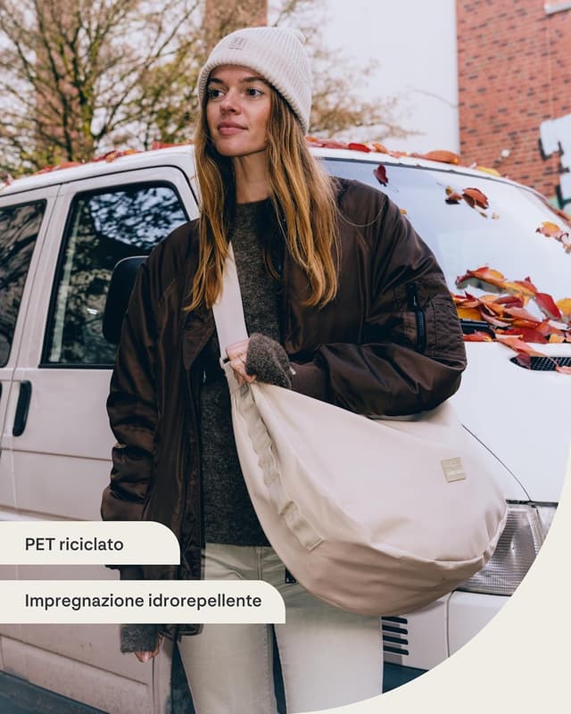 Thumbnail 1 de Johnny Urban Kaia XL Borsa a Tracolla a Mezzaluna in Nylon Puffer Beige (Half Moon)