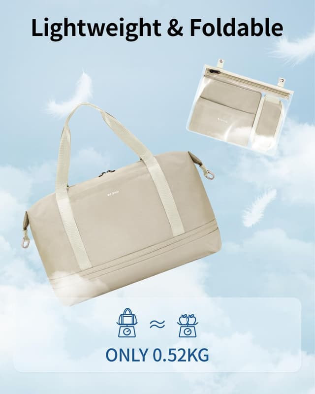 Thumbnail 6 de ECOHUB expandable underseat cabin bag for Ryanair 40x30x20 cm with removable wet pocket (beige)