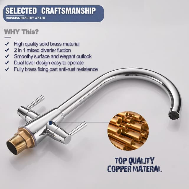 Detalle 2 de Kitchen tap mixer 360 swivel 1 hole