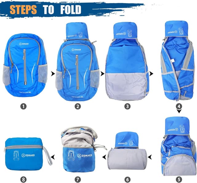 Detalle 2 de ZOMAKE Sac à dos pliable 25 L