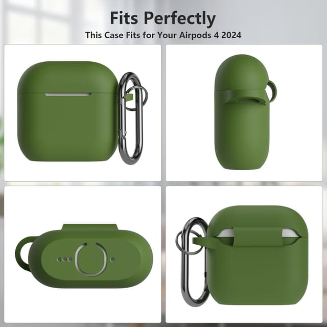 Detalle 2 de KOKOKA AirPods 4 Silicone Case Cover with Cleaner Kit (Grass Green)