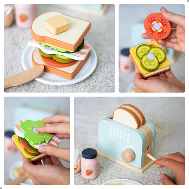 Thumbnail 3 de UMU Grille-Pain en Bois et Sandwich 17 pièces