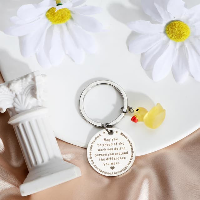 Thumbnail 6 de FRULX personalised yellow duck pendant keychain in stainless steel