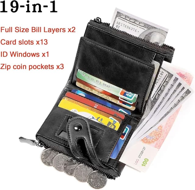 Thumbnail 2 de Men's Wallet with Chain & Zip RFID Blocking 12cm