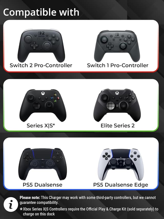 Detalle 2 de Controller Charging Dock Stand Dual USB-C 2.5h