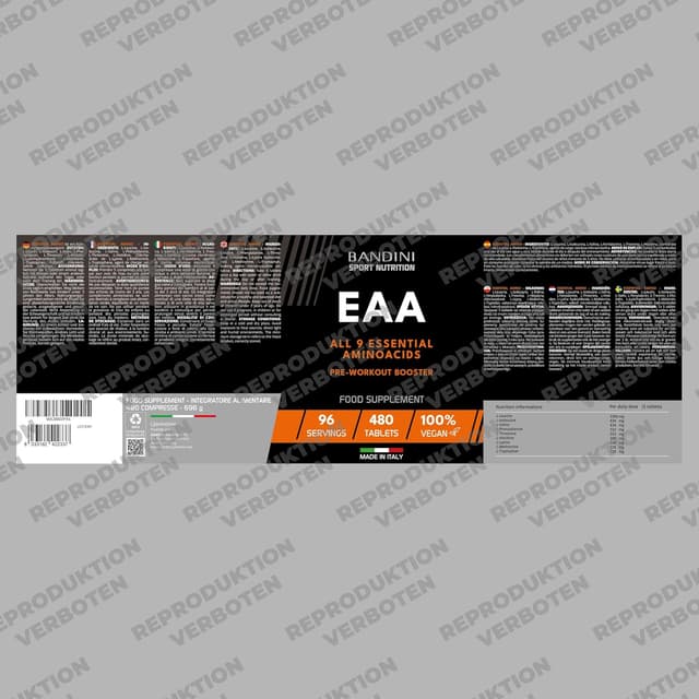 Thumbnail 4 de Bandini EAA Aminosäuren Komplex 480 Tabletten