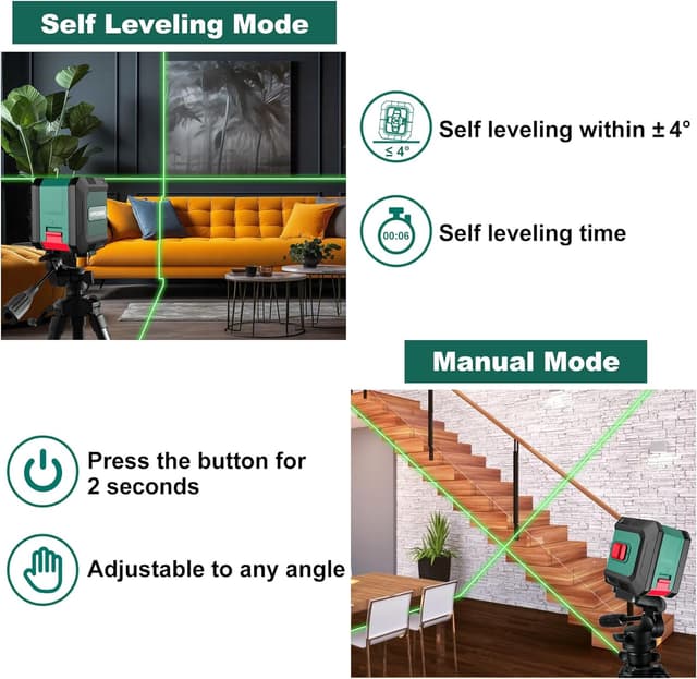 Thumbnail 1 de HYCHIKA Laser Level 15 m Green cross-line laser